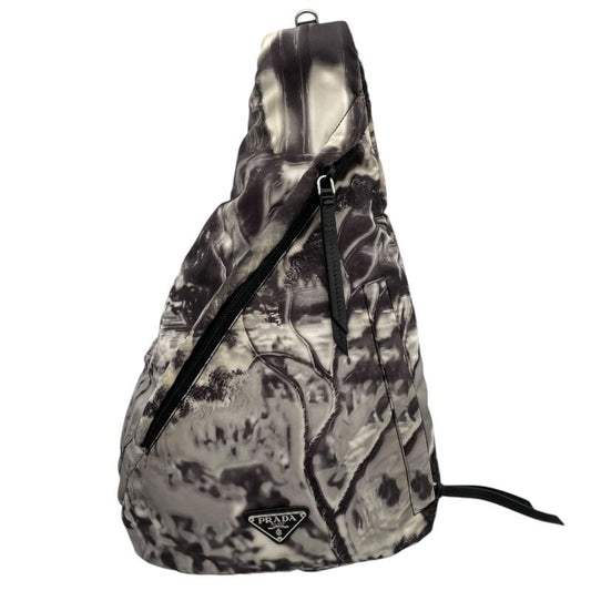 PRADA Nylon Body Bag 2VZ092 in Grey/White - Exclusive Men's Accessory
