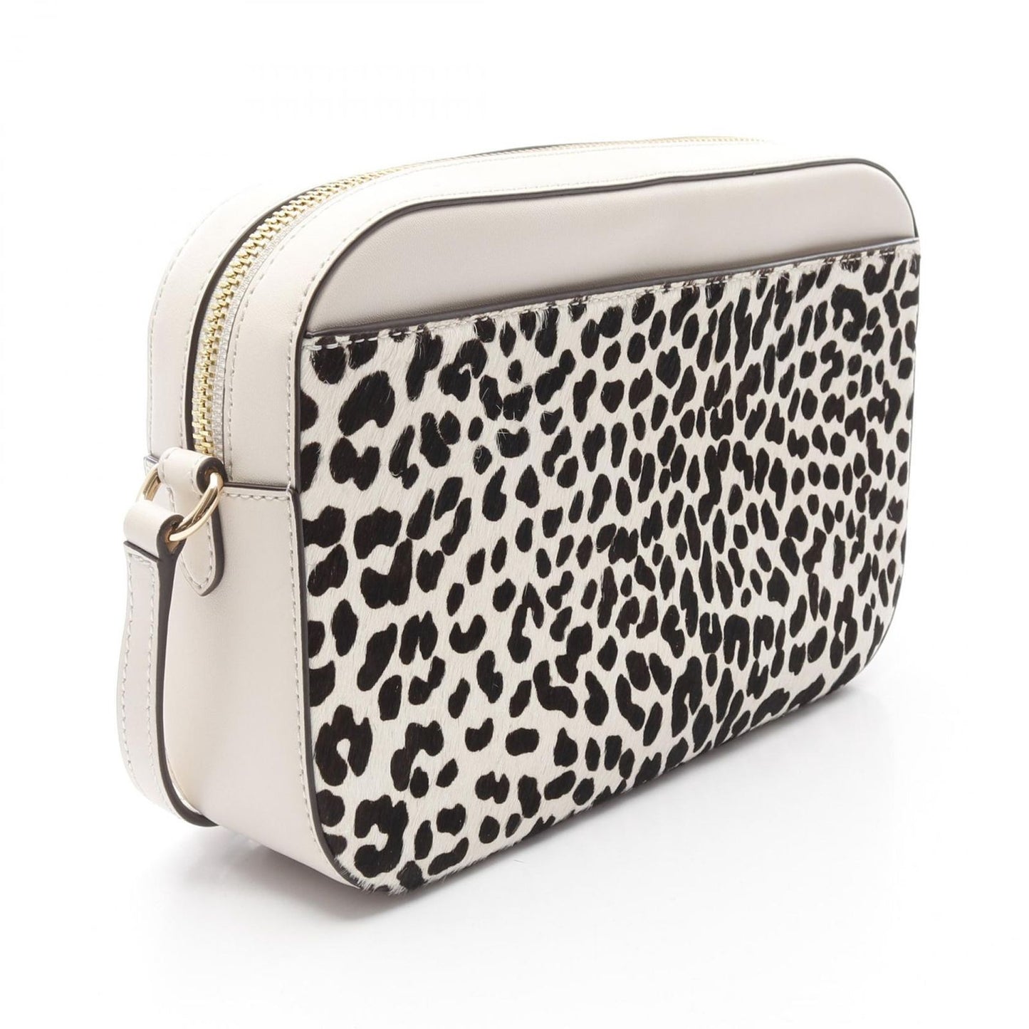 Michael Kors Jet Set Large Crossbody Bag - Ivory & Black Leather