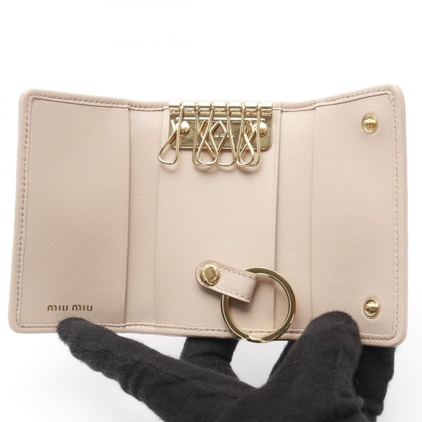 Miu Miu Matelassé Leather Key Case in Pink - Exquisite Craftsmanship