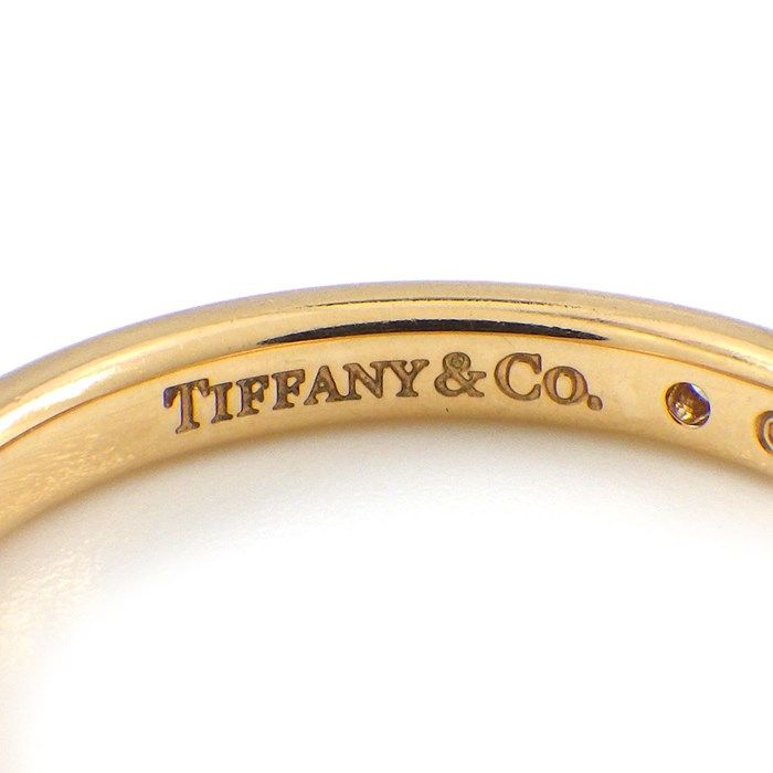 Tiffany & Co. Classic Stacking Band Ring with Diamond - K18PG