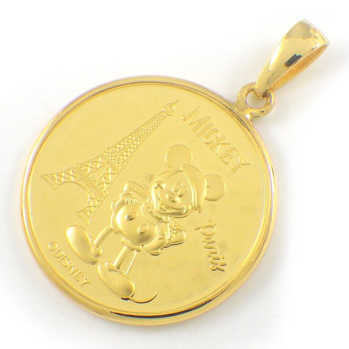 Exclusive Disney Mickey & Minnie Pendant in 24K Gold - Limited Edition