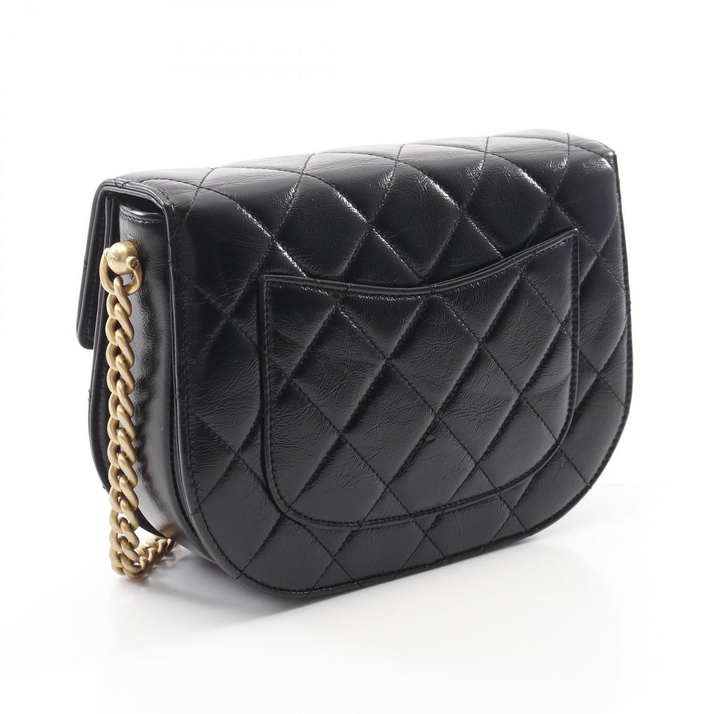 CHANEL Matelassé Shoulder Bag AS2485 in Black Leather