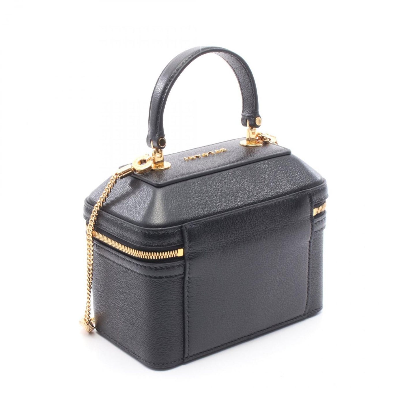 BVLGARI Serpenti Black Leather 2-Way Vanity Bag