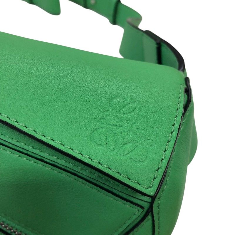 LOEWE Puzzle Mini Album Bag in Green Calf Leather - Unisex
