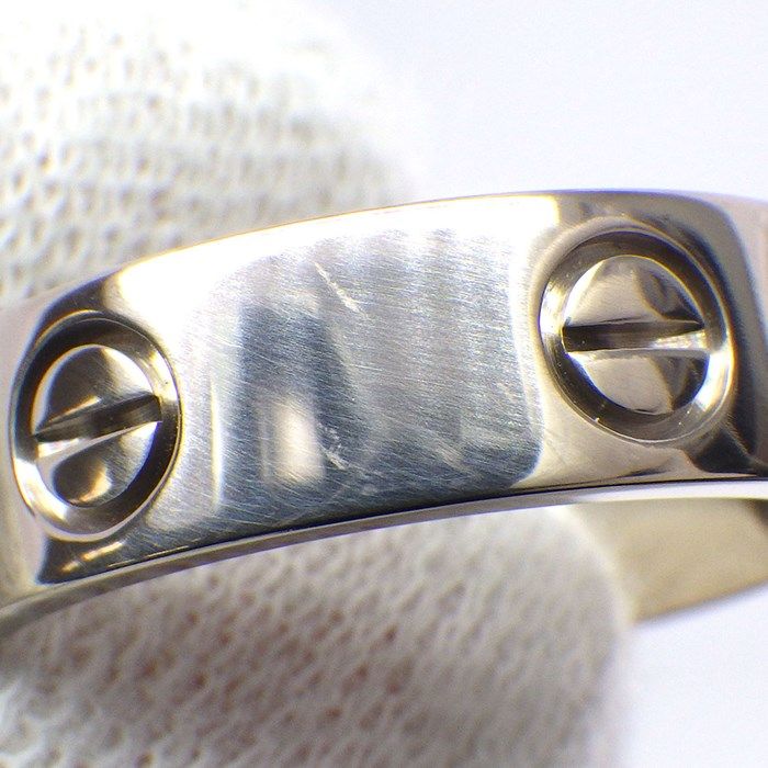 Cartier Love Ring Classic Model MM in K18 White Gold - Size 17