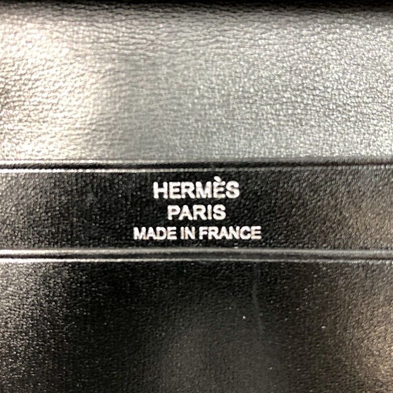 HERMES Béarn Mini Card Case in Black Box Calfskin with Gold Hardware