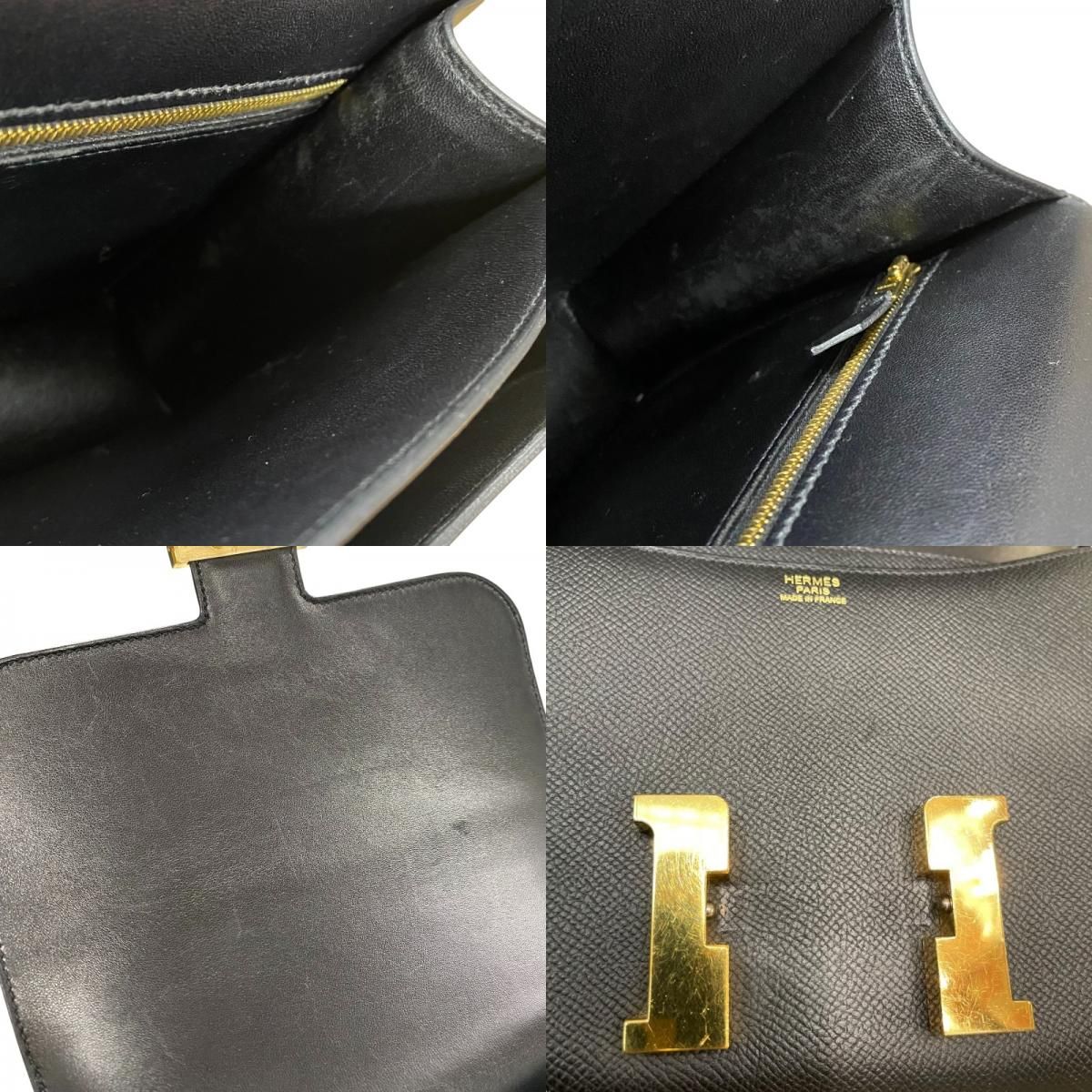 HERMES Constance 3 24 Black & Gold Shoulder Bag - Timeless Elegance