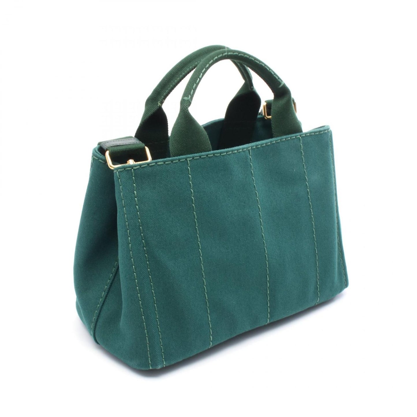 PRADA Canapa Green Canvas Tote Bag - Timeless Elegance