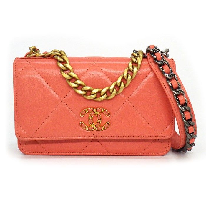 CHANEL 19 Chain Wallet AP0957 - Pink Lambskin - 2021 Edition