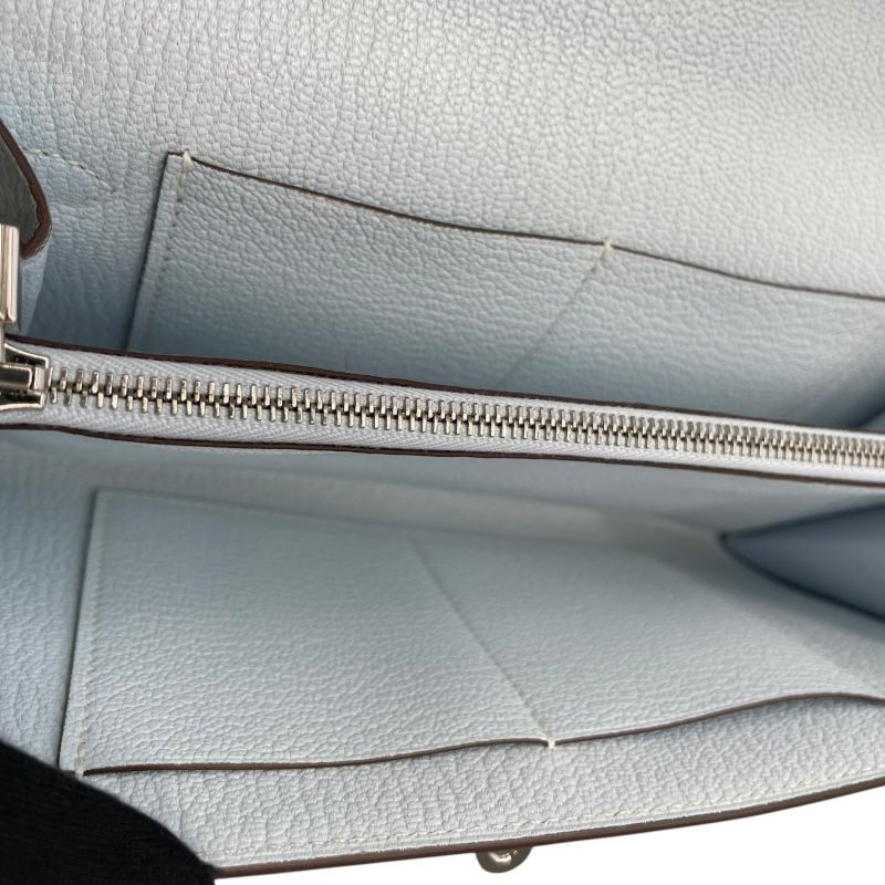 HERMES Kelly Longue Tote Go B Stamp Blue Brume Chevre Shoulder Bag