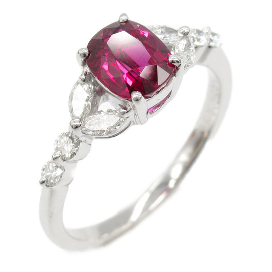 Exquisite Ruby and Diamond Ring in 18K White Gold