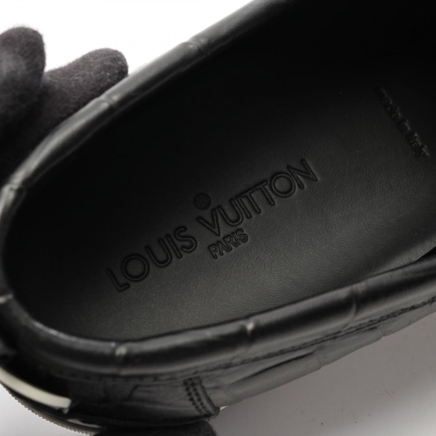 Louis Vuitton Black Leather Slip-On Shoes - Timeless Elegance