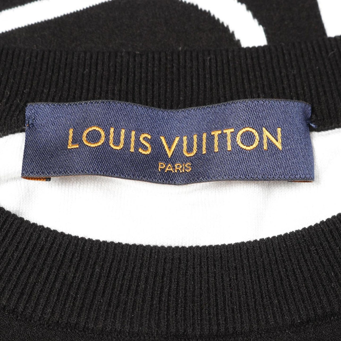 LOUIS VUITTON Graphic Intarsia Knit T-Shirt - Black/White, Size S