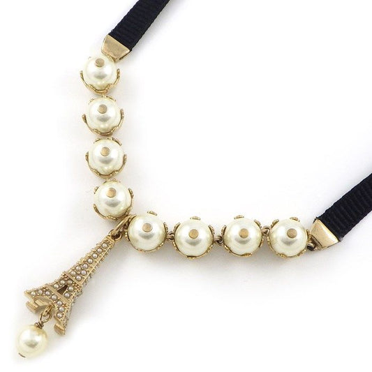 Christian Dior Eiffel Tower Motif Choker with Imitation Pearls