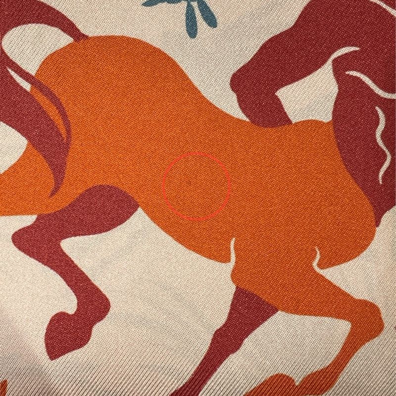 HERMES Double-Faced Silk Scarf Sous le Charme d'Orphee - Red & Grey