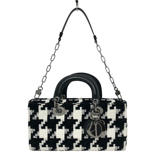 Christian Dior Lady D-Joy Medium Handbag in Black/White Tweed
