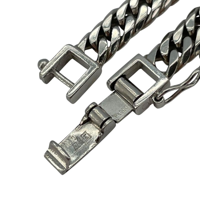 Exquisite 6-Sided Double Figaro Necklace in Pt900 Silver