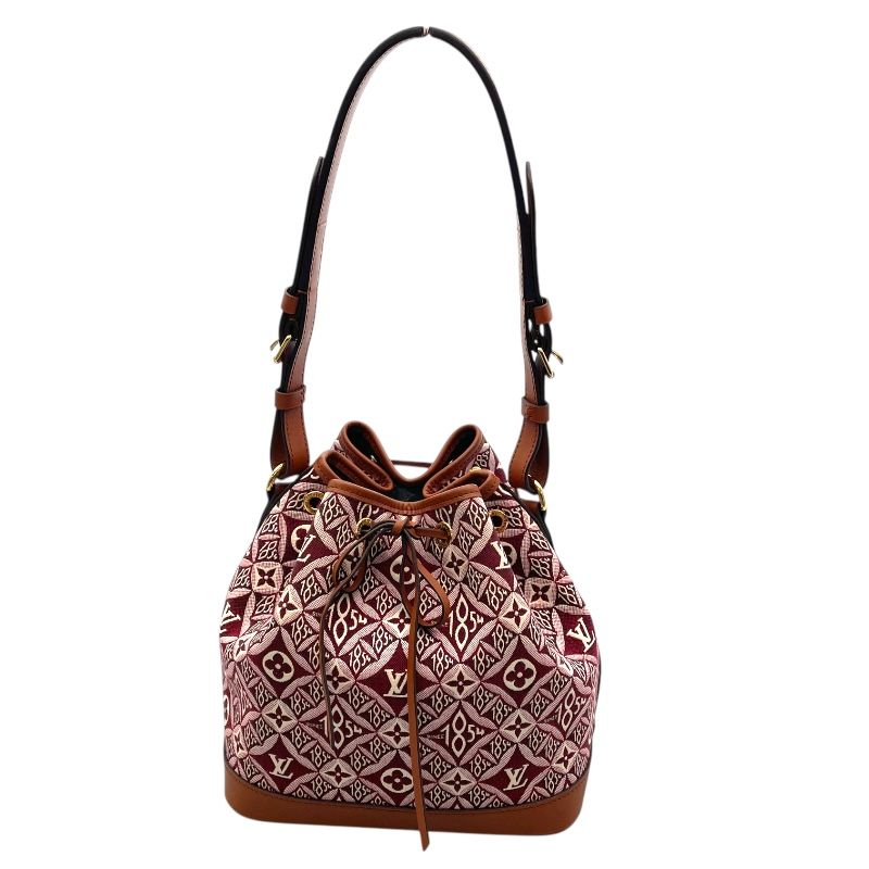 Louis Vuitton Petit Noé Since 1854 Wine Red & Brown Jacquard Shoulder Bag