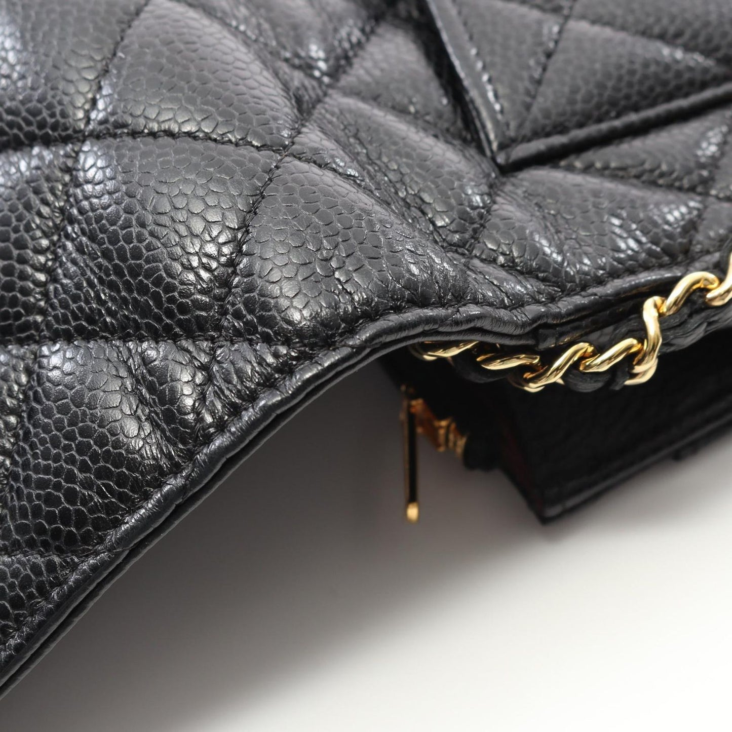 CHANEL Matelassé Shoulder Bag AP0250 in Black Caviar Leather