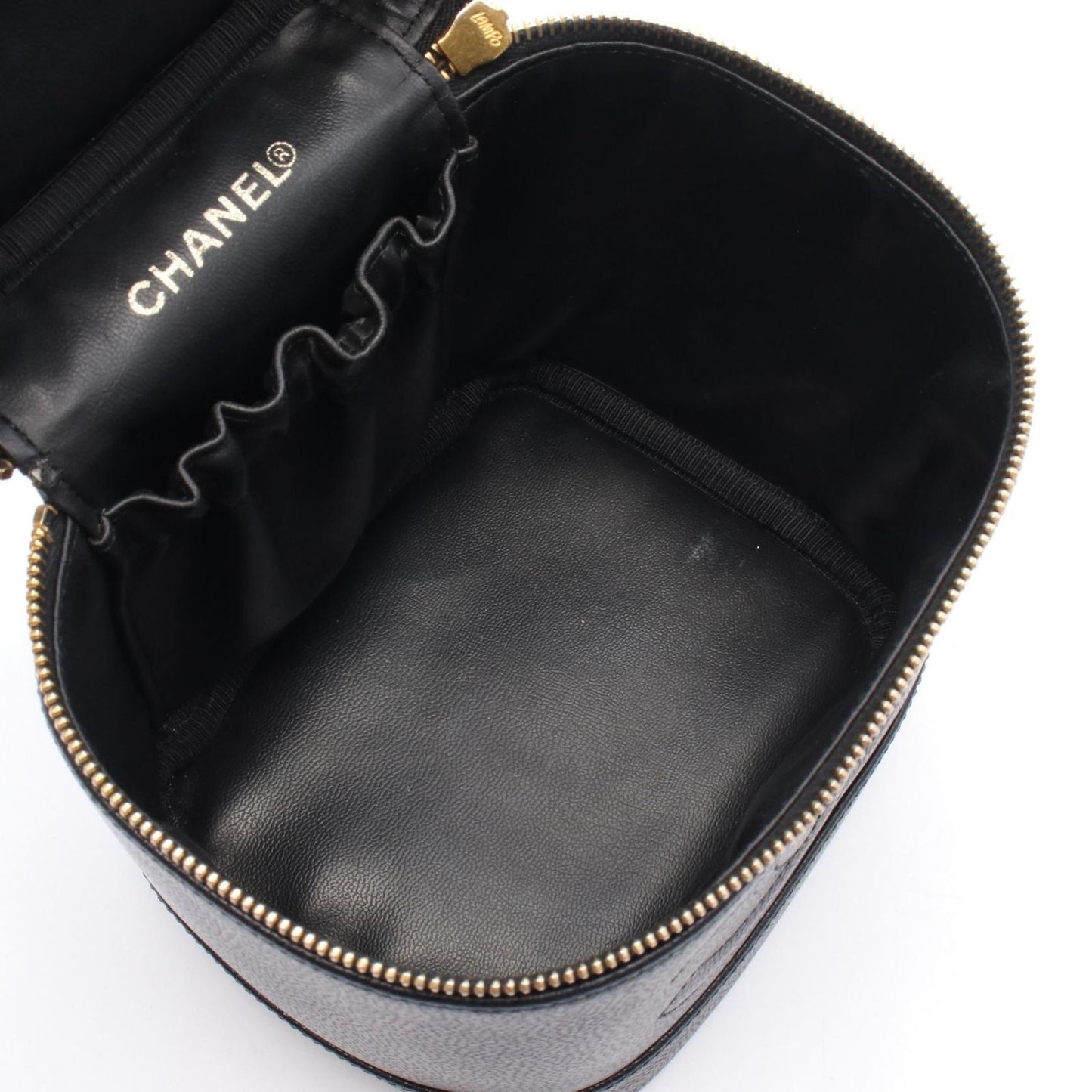 CHANEL Coco Mark Vanity Handbag in Black Caviar Skin - A01998