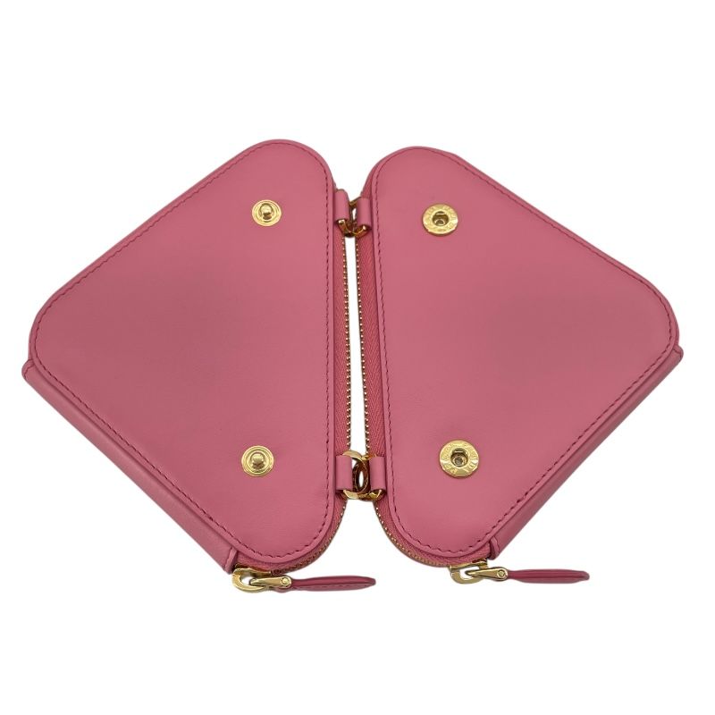 PRADA Triangle Shoulder Bag in Pink with Gold Hardware