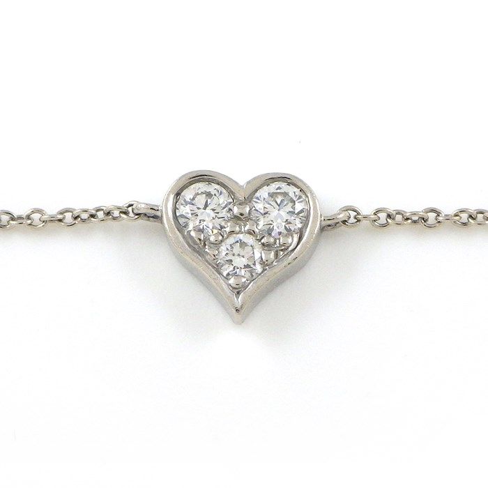Tiffany & Co. Sentimental Heart Bracelet with Diamonds in Platinum