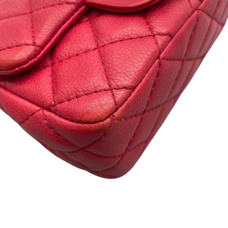 CHANEL Mini Matelassé 17 Red Caviar Skin Shoulder Bag