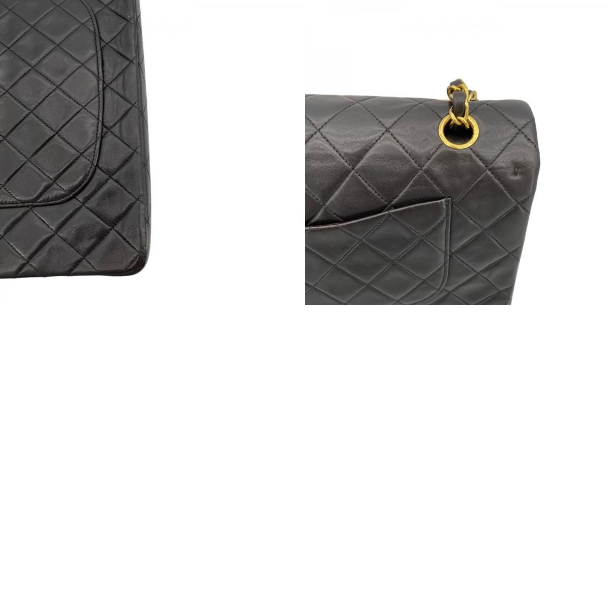 CHANEL Matelassé 25 Black Lambskin Shoulder Bag with Gold Hardware