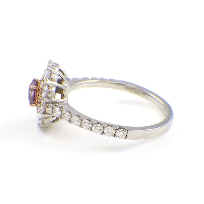 Exquisite Cushion Cut Diamond Ring in Fancy Deep Brownish Purple Pink