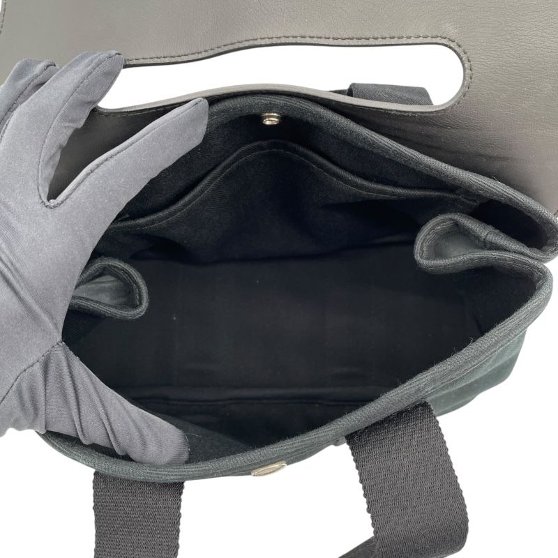 HERMES Valparaiso PM Black Handbag with Silver Hardware