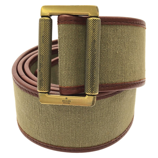 GUCCI Khaki & Red Belt - Timeless Elegance & Craftsmanship