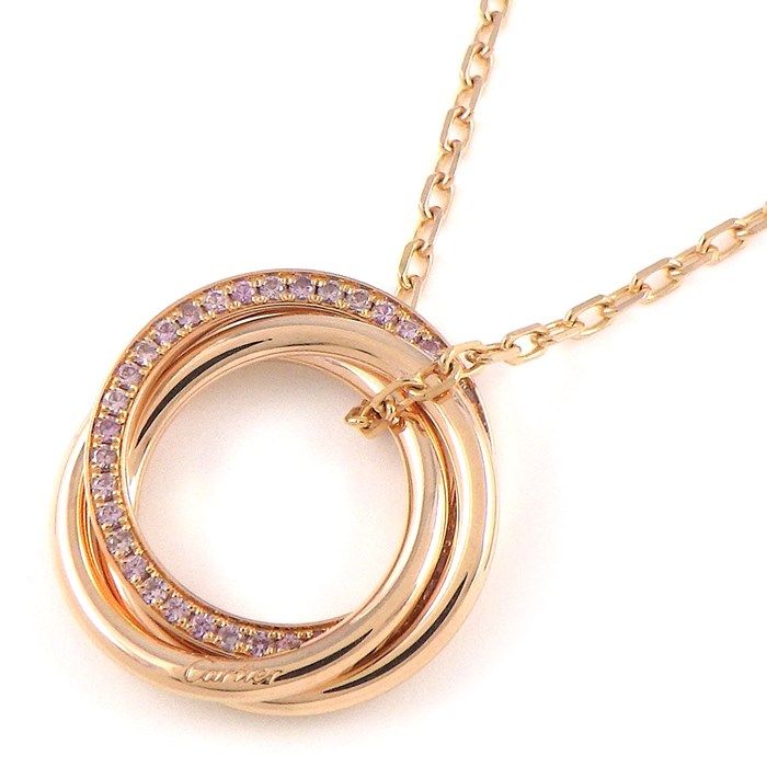Cartier Trinity Necklace with Pink Sapphire in 18K Rose Gold