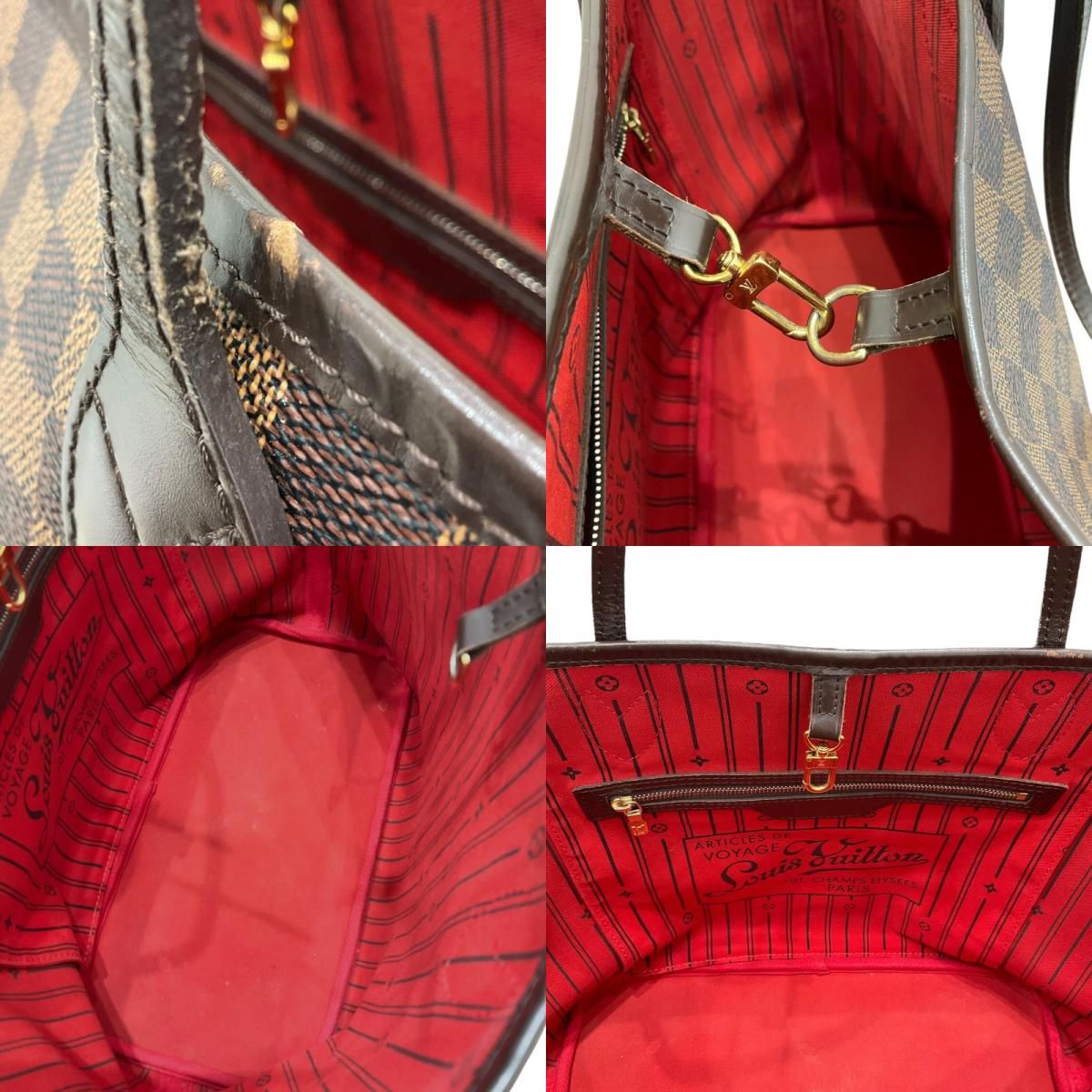 Louis Vuitton Neverfull MM Brown Damier Canvas Tote Bag