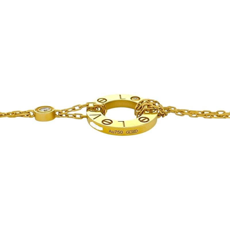 Cartier Love Circle Necklace in 18K Yellow Gold with Diamonds