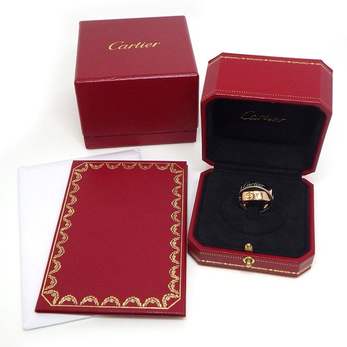 Cartier Love Secret Ring in K18 White & Pink Gold - Size 11