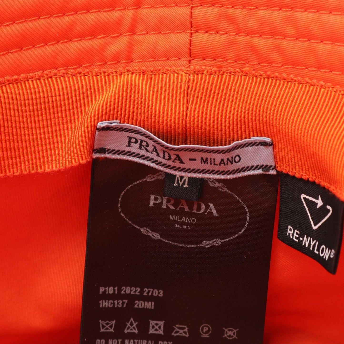PRADA Re-Nylon Bucket Hat in Orange - Unused Luxury Accessory