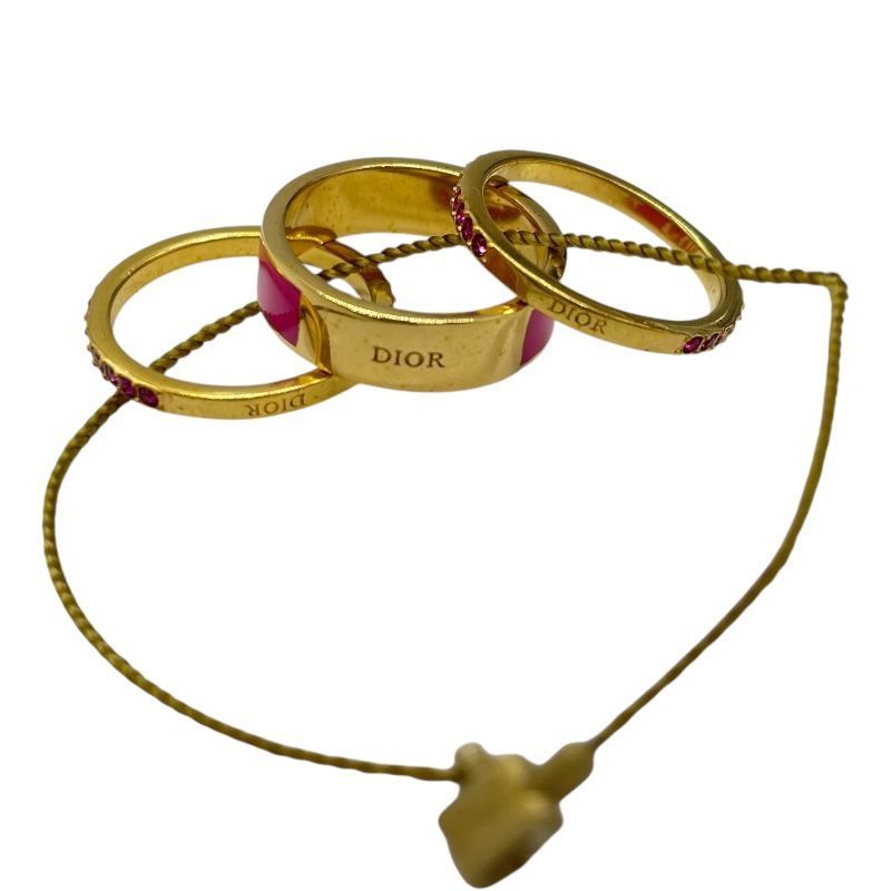 Christian Dior Code Triple Ring in Gold and Pink Metal