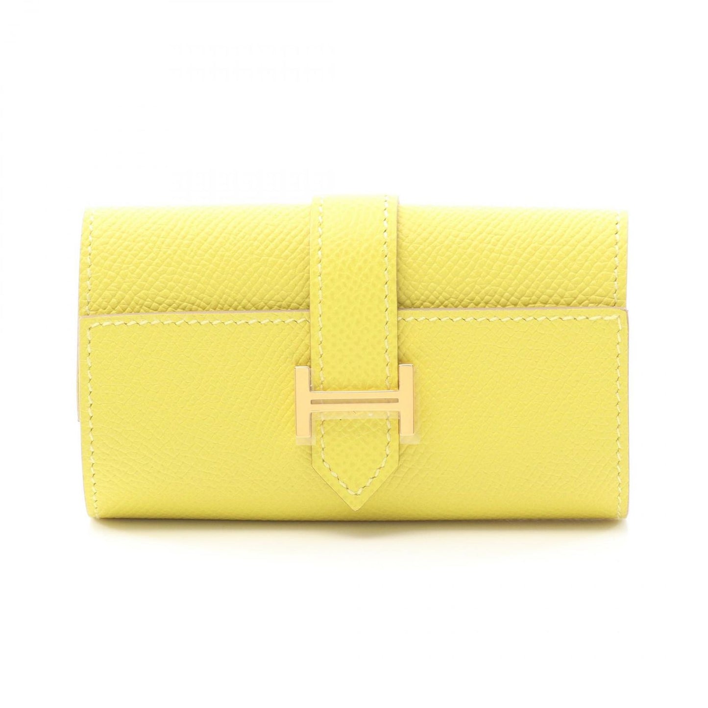 HERMES Béarn Key Case in Jaune Nablule - Exquisite Craftsmanship