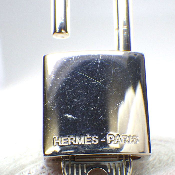 HERMES Alpha Kelly Padlock Key Chain Necklace in Silver 925