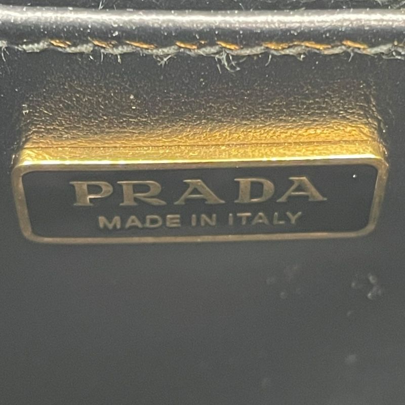 PRADA Symbol Embroidered Fabric Mini Bag - Black/Yellow