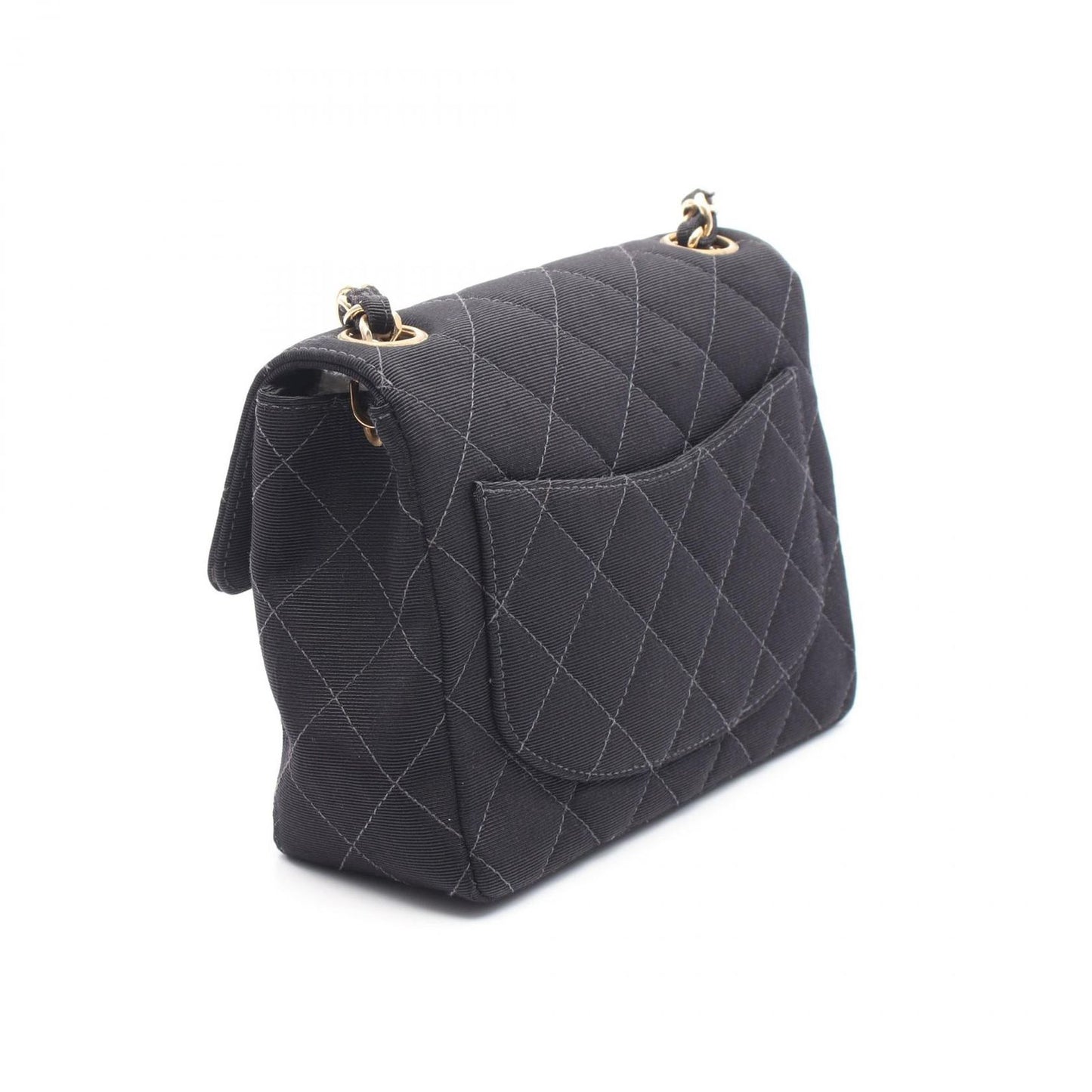 CHANEL Matelassé Single Flap Shoulder Bag - Black Canvas