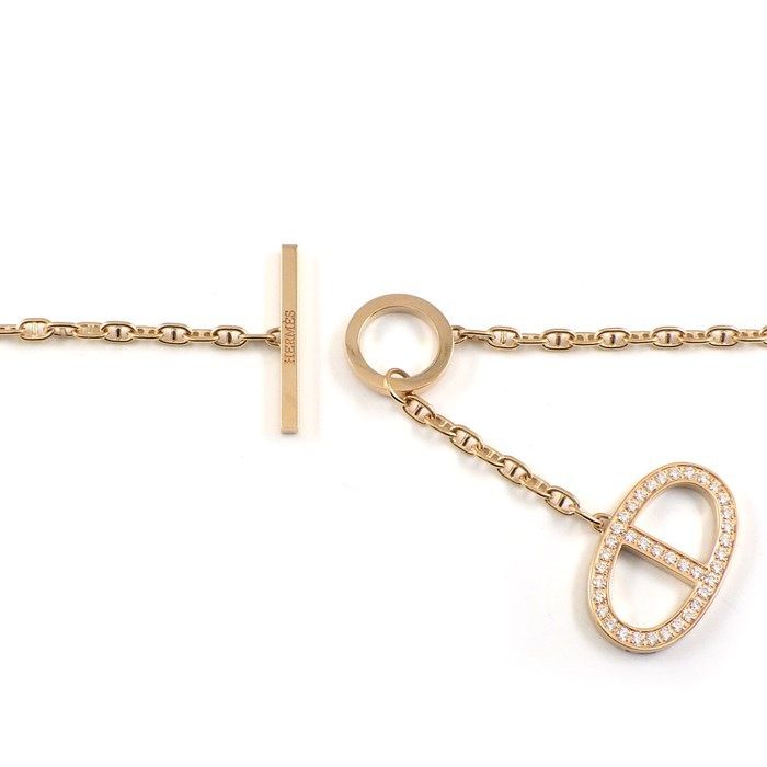HERMES Chaine d'Ancre Contour GM Necklace with Diamonds