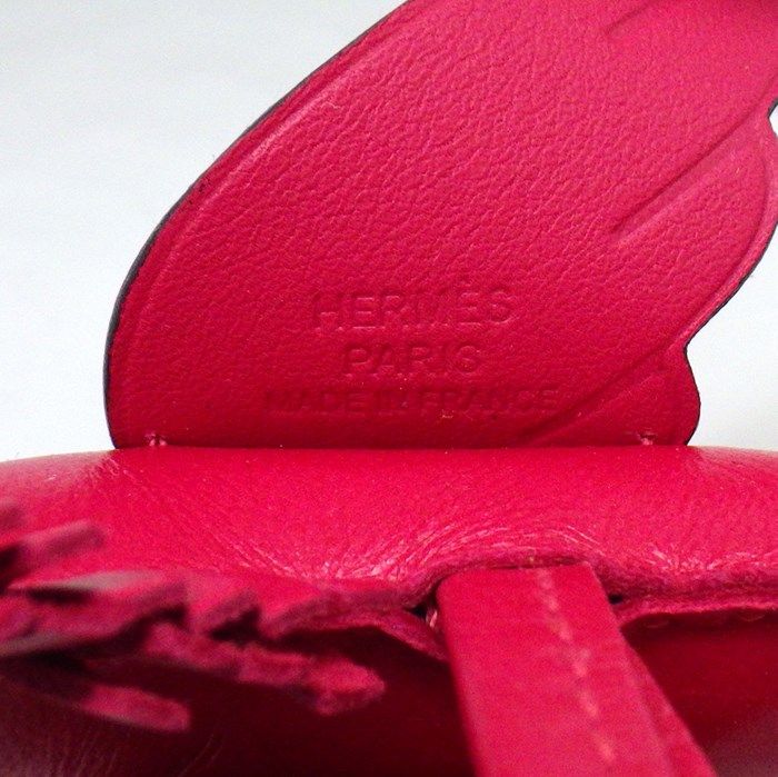 HERMES Rodeo Pegasus PM Bag Charm - 2023 Framboise Swift Leather