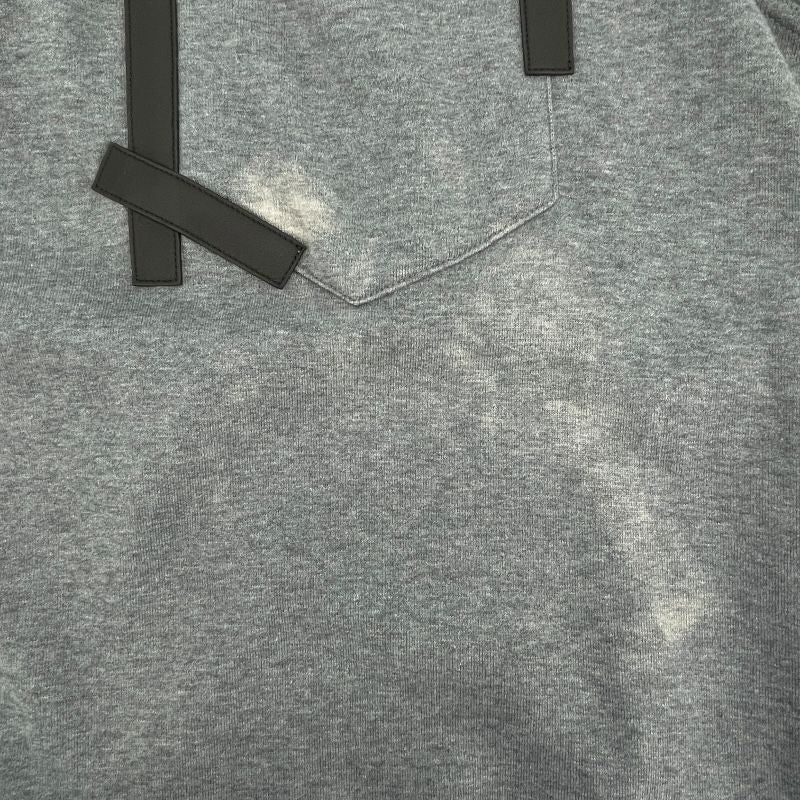 HERMES Leather Tape Pocket Sweatshirt in Gray - Men's XL