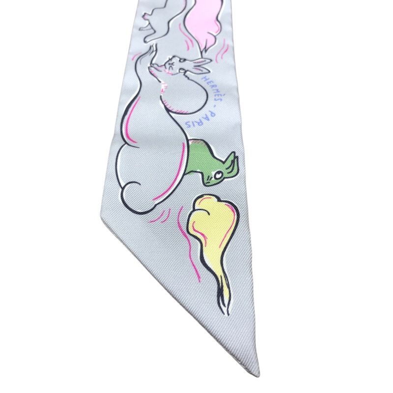 HERMES Multicolor Silk Twilly Scarf - Exquisite Luxury Accessory