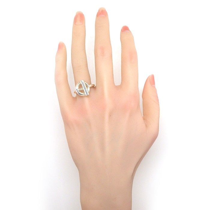 HERMES Échappé Toggle Clasp Ring in Silver 925 - Size 14
