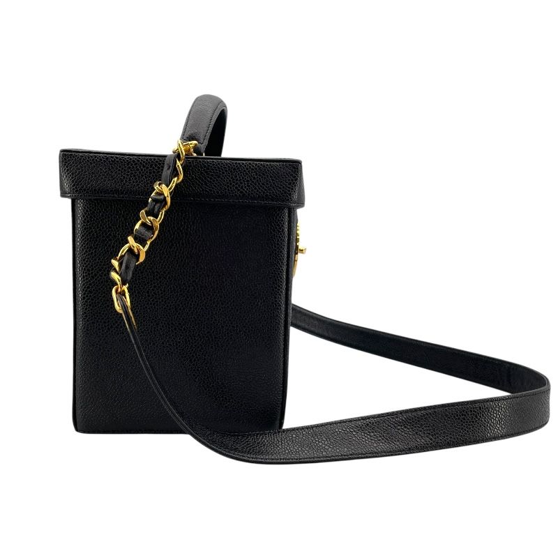 CHANEL Coco Mark Vanity Box Bag A01999 - Black Caviar Skin