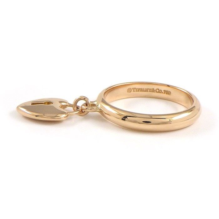 Tiffany & Co. Heart Lock Ring in K18 Pink Gold - Size 7.5