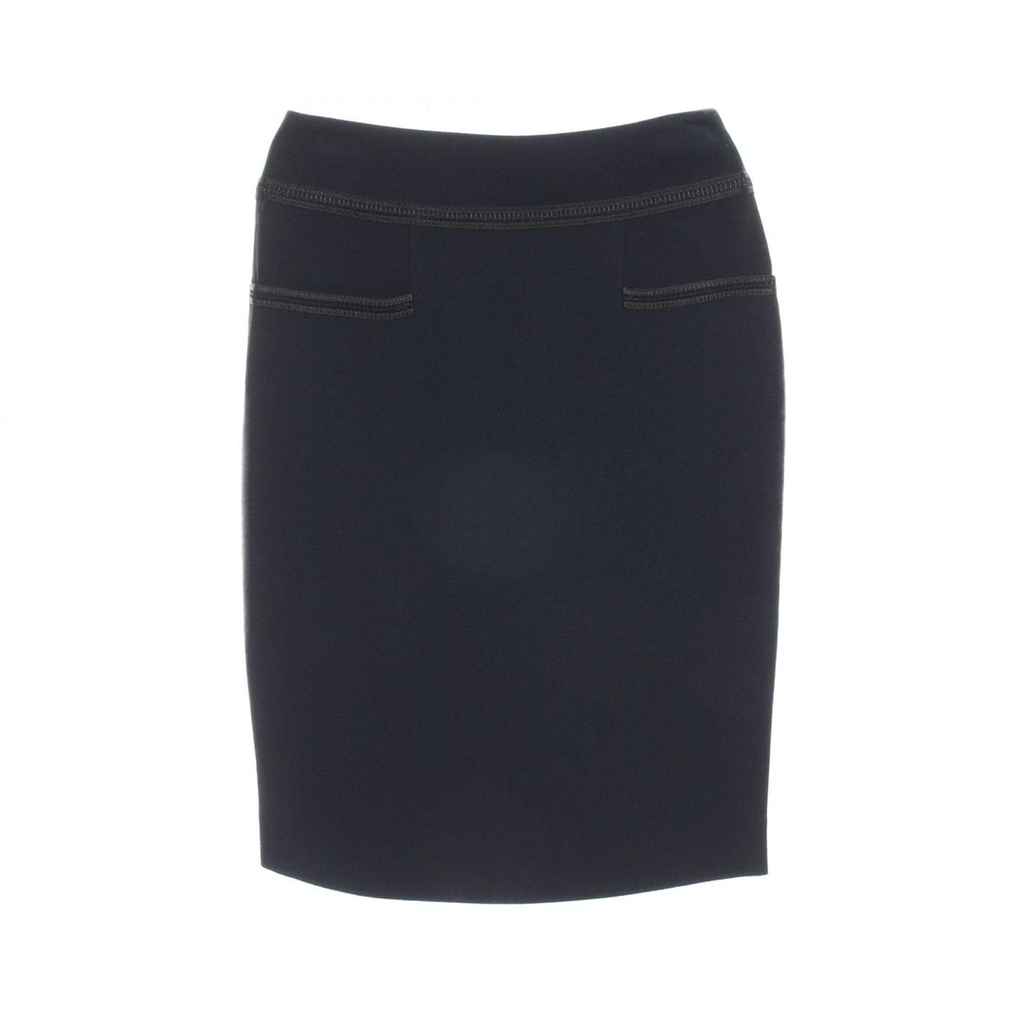 CHANEL Camellia Button Skirt in Navy - Exquisite Craftsmanship