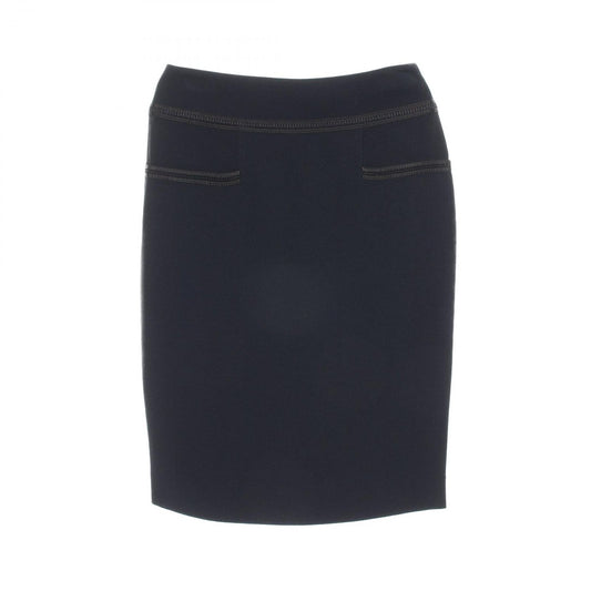 CHANEL Camellia Button Skirt in Navy - Exquisite Craftsmanship